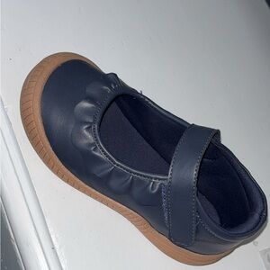 Navy Blue Kids Shoes with Tan Sole Mary Jane’s